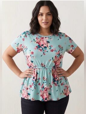For G and PL Floral Peplum Top